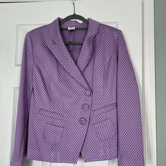 Cabi double breasted blazer. Size Medium, purple patterned - Picture 3 of 6